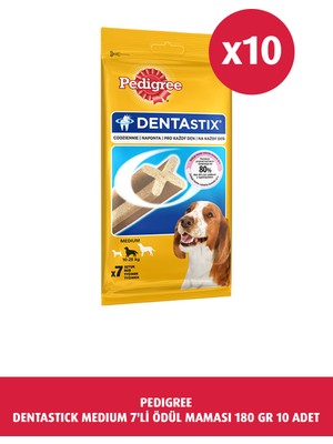 Pedigree 7'li Dentastick Ödül Maması 180 g 10 Adet Lezzetli ve Sağlıklı Köpek Atıştırmalığı