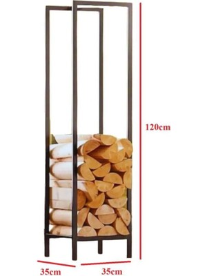 Pimango Lignum Dekoratif Metal Odunluk Şömine Odun Sehpası 120CM