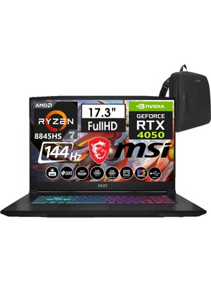 Msı Katana A17 Aı Amd Ryzen 7-8845HS 24GB Ddr5 1tb SSD 6GB/RTX4050 WINDOWS11HOME 17.3" 144 Hz Fhd IPS Taşınabilir Bilgisayar VİCTUSA1YU5E22+WEBLEGELSINÇANTA