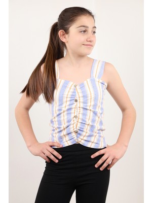 Toontoy Kız Çocuk Renkli Çizgili Atlet