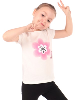 Toontoy Kız Çocuk Baskılı Tişört