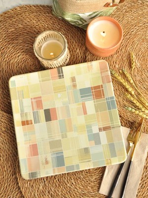 M'art Home Dekor Dijital Mix Kare Servis Tabağı  25X25