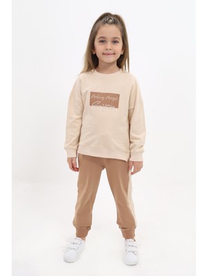 Toontoy Kız Çocuk Nakışlı Eşofman Takım