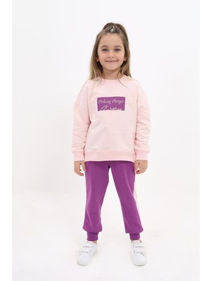 Toontoy Kız Çocuk Nakışlı Eşofman Takım