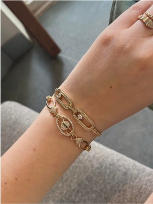 Asteria Jewelry Zirkon Taşlı Rose Gold Bileklik