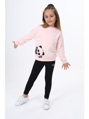 Toontoy Kız Çocuk Baskılı Taytlı Takım