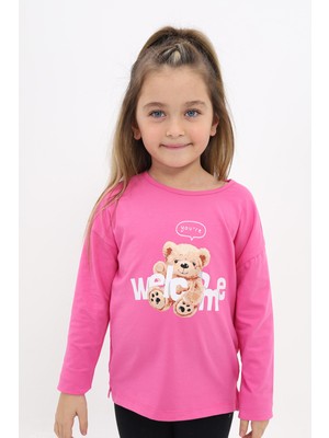 Toontoy Kız Çocuk Baskılı Tişört