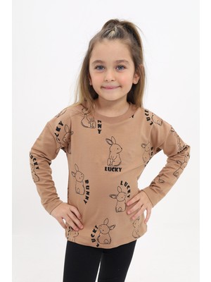 Toontoy Kız Çocuk Baskılı Sweatshirt