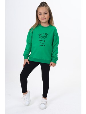 Toontoy Kız Çocuk Nakışlı Taytlı Takım