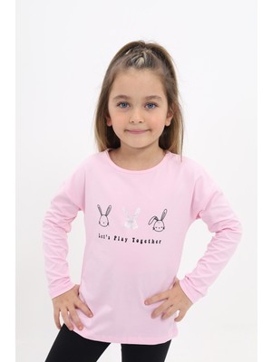 Toontoy Kız Çocuk Baskılı Tişört