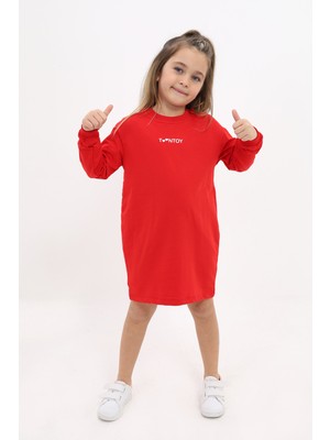 Toontoy Kız Çocuk Baskılı Elbise