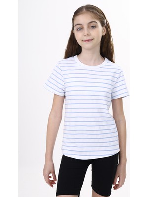 Toontoy Kız Çocuk Çizgili Tişört