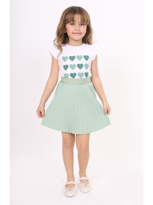 Toontoy Kız Çocuk Baskılı Etekli Takım