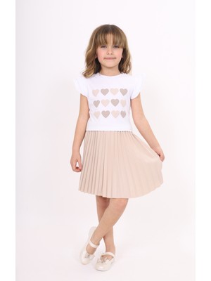 Toontoy Kız Çocuk Baskılı Etekli Takım