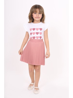 Toontoy Kız Çocuk Baskılı Etekli Takım