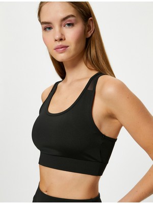 Koton Spor Sütyeni Kaplı Tül Detaylı Dar Kalıp