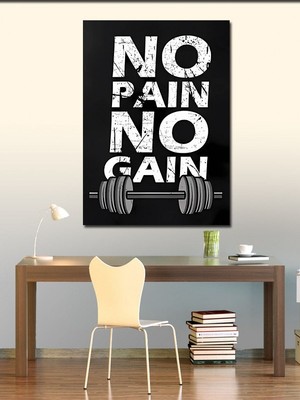 Karizma Tablo Kanvas Tablo No Pain No Gain Gym Temalı