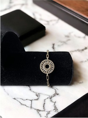 Asteria Jewelry Baget Taşlı Gold Bileklik