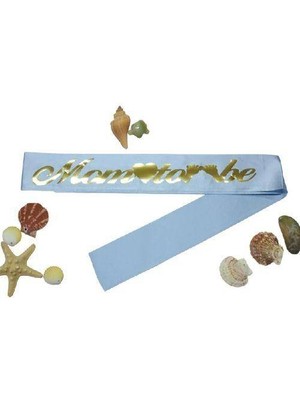 Parti Dükkanım Mom To Be Kuşak Mavi Üzeri Gold