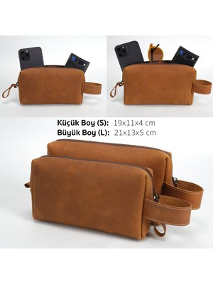 Design Craft Deri Unisex El Çantası - Slim Dopp Kit