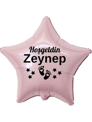 Ata Parti Dünyası Hoşgeldin Yazılı 18 Inç  Bebek Ayak Figürlü Folyo Balon