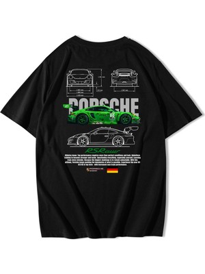 BRZ Collection Unisex Oversize Porsche Rs Raw T-Shirt