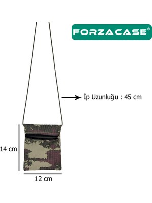 Forzacase Tek Cep Fermuarlı Ipli Boyuna Asmalı Asker Cüzdanı 14 cm - FC614