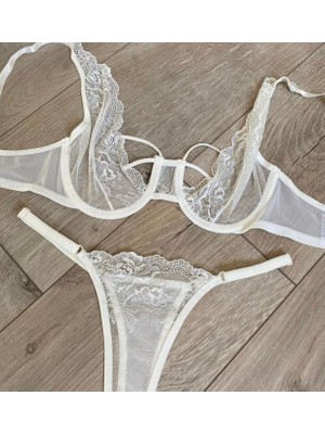 Strlingerie Beyaz Simli Bride Balenli Iç Çamaşır Takımı Sade&şık