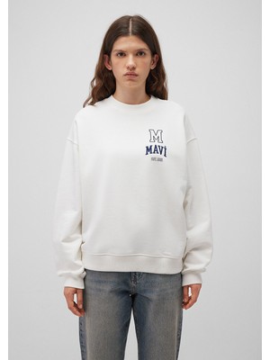 Mavi Logo Baskılı Beyaz Sweatshirt 1S10148-70069