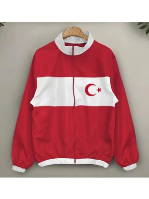 By Srt Giyim Unisexs Dijital Baskılı Rüzgarlık - Kırmızı