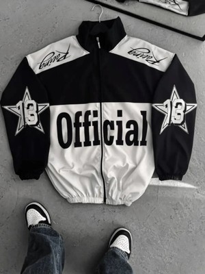 By Srt Giyim Unisex Beyaz Official Dijital Baskılı Su ve Rüzgar Geçirmez Yağmurluk&rüzgarlık