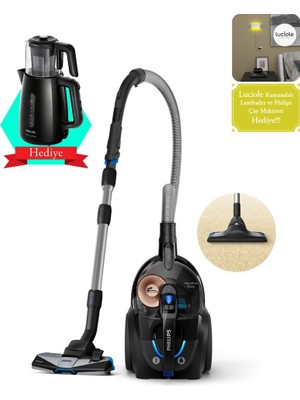 Philips Çift Başlıklı Anti Alerjik 7000 Serisi Toz Torbasız Süpürge + Çay Makinesi ve Lambader Hediyeli