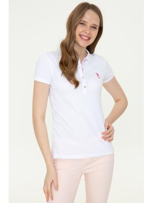 U.s. Polo Assn. Kadın Beyaz Basic Polo Yaka T.shırt