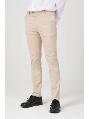 HYMAN Erkek Slim Fit Kumaş Pantolon Krem