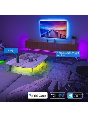 Govee Wi-Fi Rgb LED Şerit Işıkları (16,4 Ft× 2 Rulo) Yükseltilmiş Sürüm, Ses Kontrollü ve Uygulama Destekli