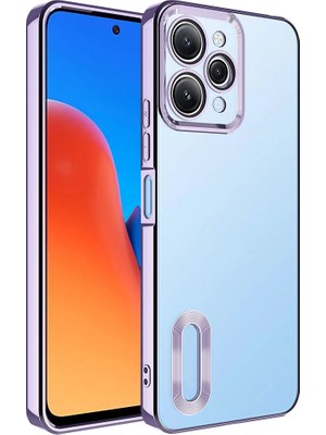 ZORE Xiaomi Redmi 12 Kılıf Kamera Korumalı Logo Gösteren Omega Kapak - Lila