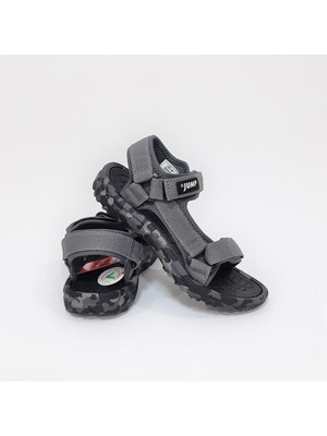 Jump 30066 Gri Cırtlı Erkek Çocuk Sandalet Ergonomik Destek ve Günlük Kullanım İçin Uygun