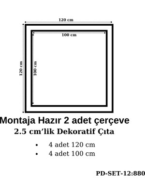 Pazar Dolu Montaja Hazır 2 Adet Çerçeve 2,5 Cm'lik (Pd-Set-12: 880)