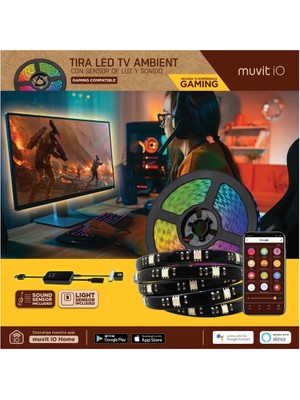 Muvit Akıllı LED Şerit USB Wifi Tv Rgb, 3m Ambiyans ve Ses Sensörlü