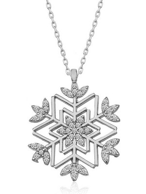 Kaufhier Gümüş Kar Tanesi Kolye