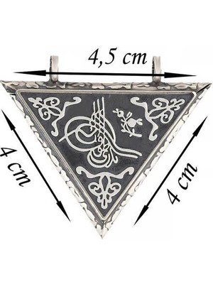 Kaufhier Gümüş Üçgen Içi Açılabilen Tuğra Muskalık Kolye