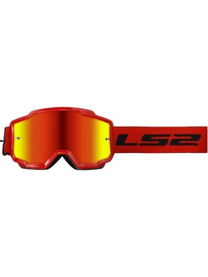 Ls2 Charger Goggles Motokros Gözlük (Irıdıum Camlı) Kırmızı