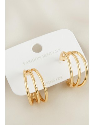 Bijuteri Net 3 Sıra Yeni Sezon Halka Küpe