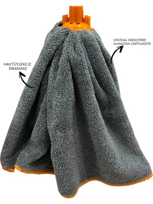 Missclean Mega Boy Gri Renk Mikrofiber Paspas Mop Yedek Ucu