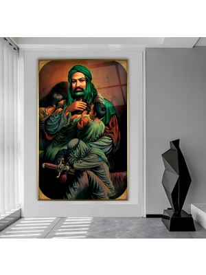 Emya Home Metal Çerçeveli Hz. Ali Cam Tablo