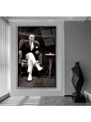Emya Home Metal Çerçeveli Atatürk Cam Tablo