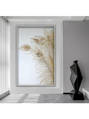 Emya Home Metal Çerçeveli Çiçekler Cam Tablo