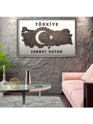Emya Home Metal Çerçeveli Cennet Vatan Cam Tablo