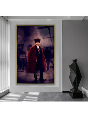 Emya Home Metal Çerçeveli Atatürk Cam Tablo