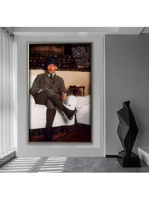 Emya Home Metal Çerçeveli Atatürk Cam Tablo